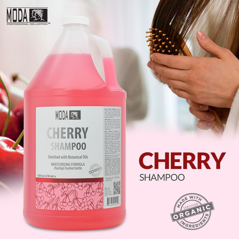 MODA Cherry Shampoo cruelty-free symbol signals ethical, animal-friendly practices.