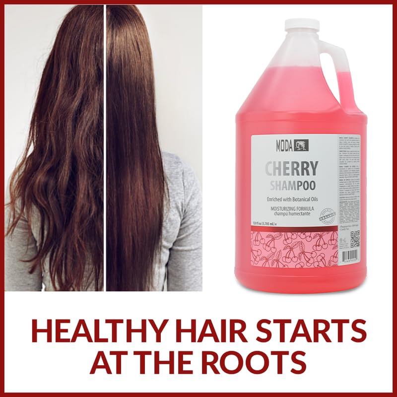 MODA Cherry Shampoo family-use scene illustrates safe, versatile care at home.