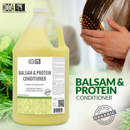 MODA conditioner delivering softness and shine for vibrant, smooth hair.