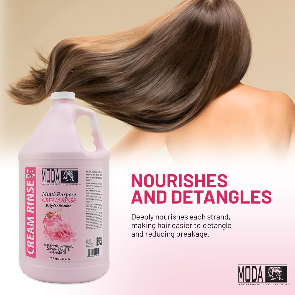 MODA Cream Rinse packaging highlights USA-made quality