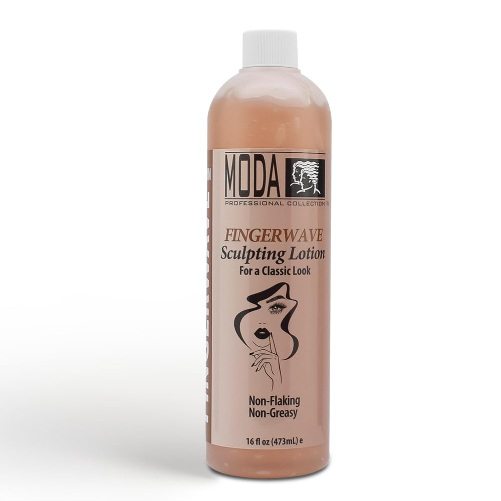 MODA Finger Wave Lotion bottle showing easy styling and lasting hold