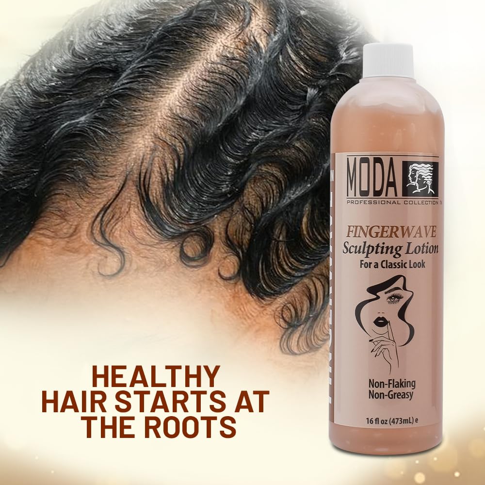 MODA Finger Wave Lotion USA-made packaging with premium ingredients