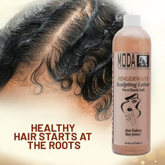 MODA Finger Wave Lotion USA-made packaging with premium ingredients