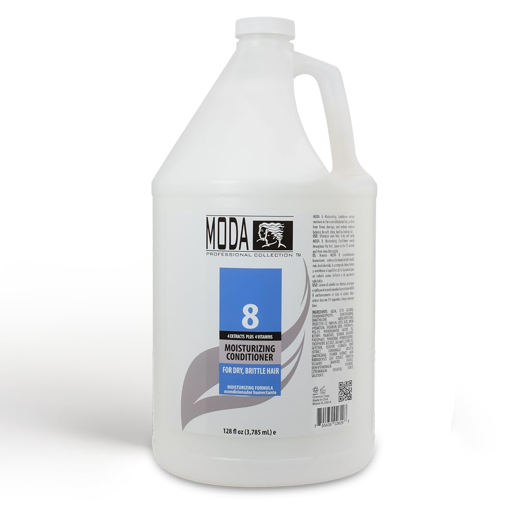 MODA hair conditioner jar wide shot emphasizes premium hydration for daily use