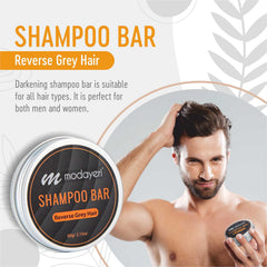 Modayeri Reverse Grey Hair Bar in action for gentle cleansing on all hair types
