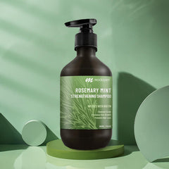 Modayeri Rosemary Mint Strengthening Shampoo packaging closeup for everyday use