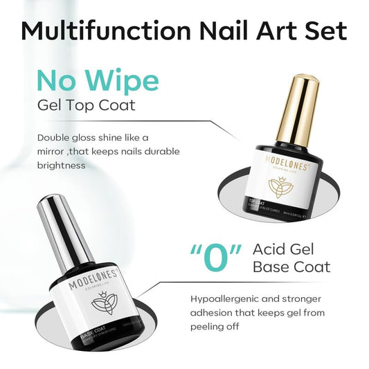 Modelones base coat enhances adhesion and creates a smooth foundation.