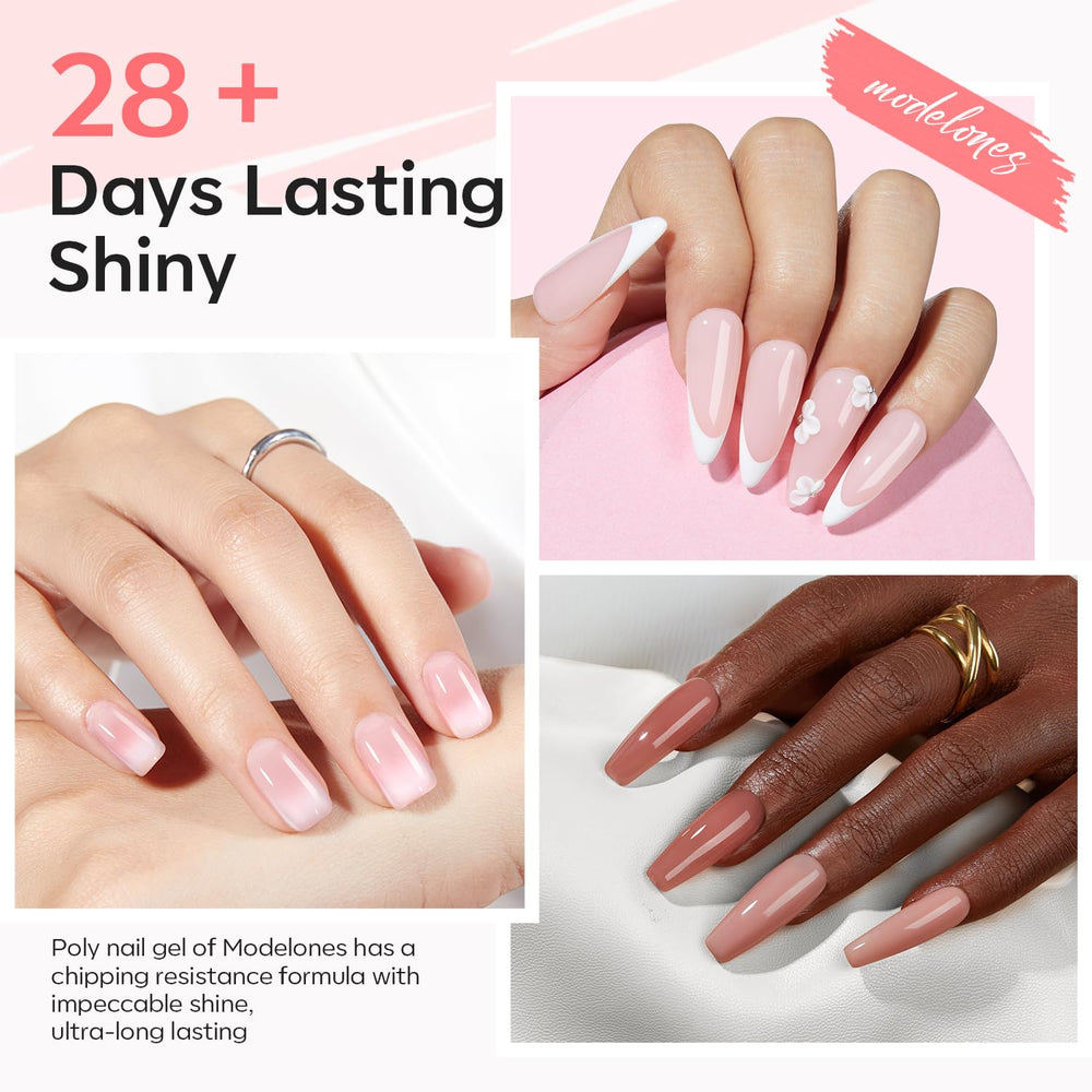 Modelones base coat and top coat 7ml for durable, glossy finish