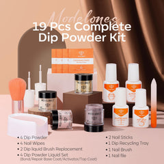 Modelones brown glitter dip powder adds glamorous sparkle.