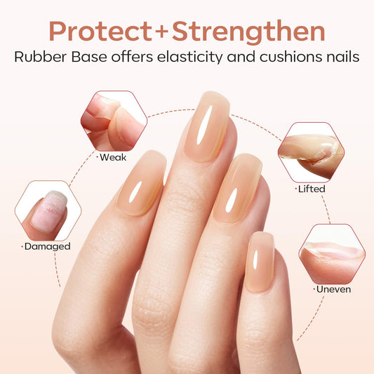 Close‑up of the Modelones gel brush applying a smooth, self-leveling base