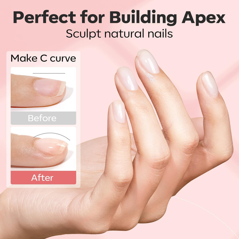 Modelones Builder Nail Gel with built-in brush enables easy self-leveling.