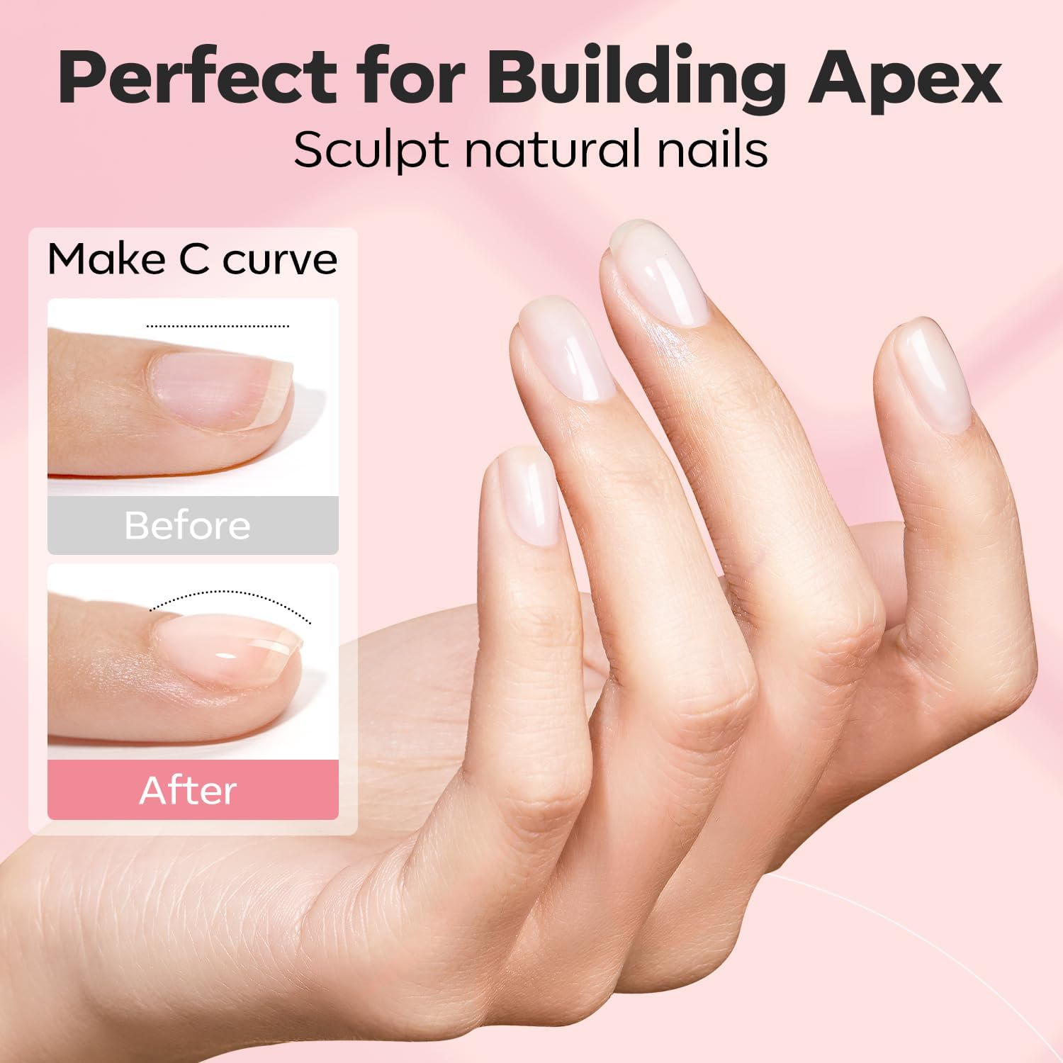 Modelones Builder Gel bottle with built-in brush for easy application.