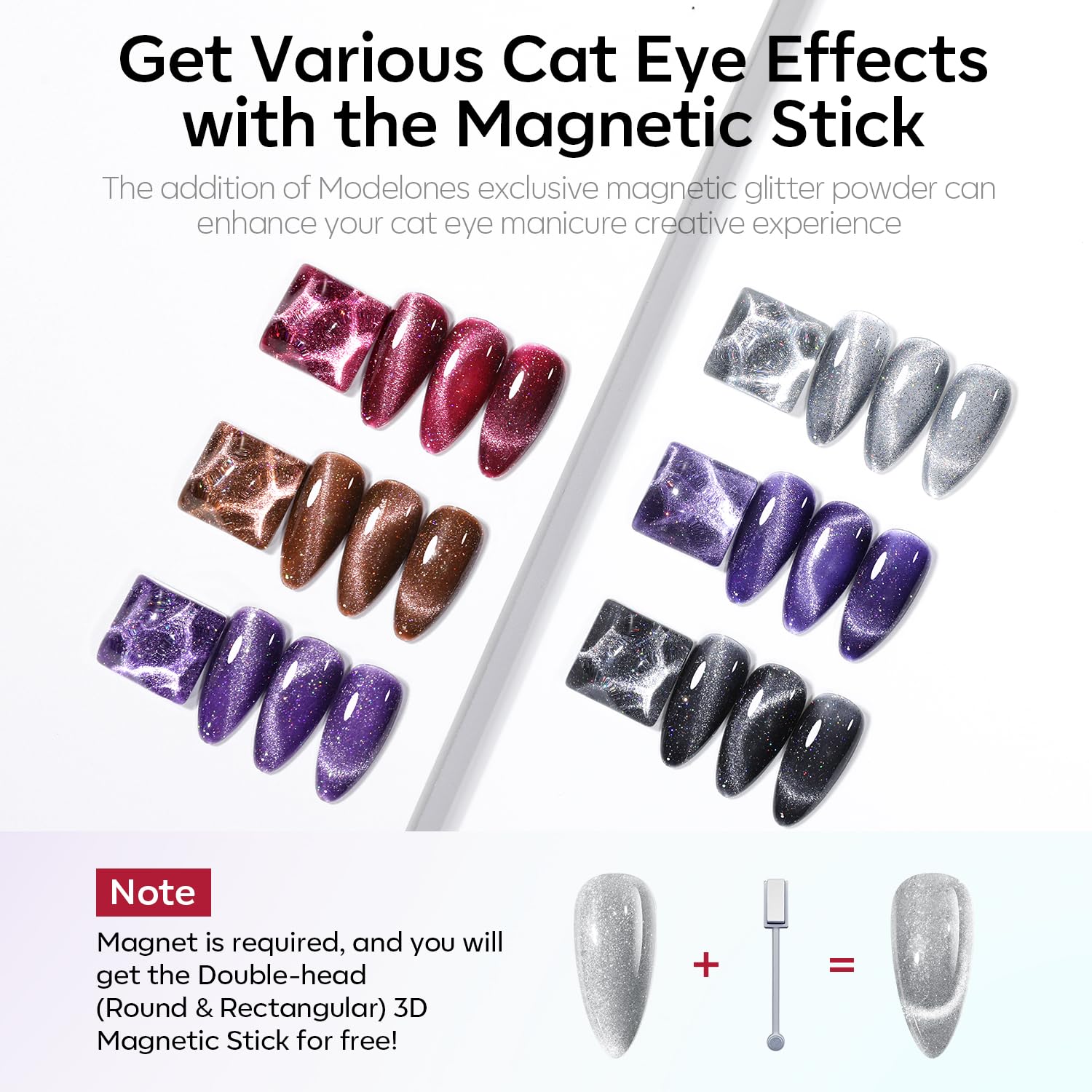 Modelones cat-eye gel magnetic stick double-head used for varied cat-eye designs