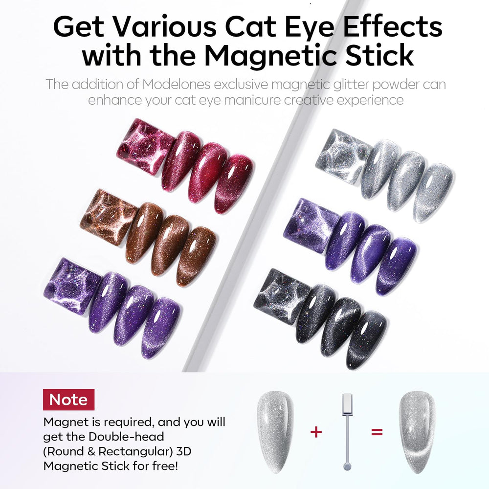 Modelones cat-eye gel magnetic stick double-head used for varied cat-eye designs