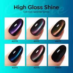 Modelones pink cat-eye gel swatch with playful glow.