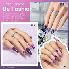 Modelones cat eye gel polish purple blue display color shift for unique nails