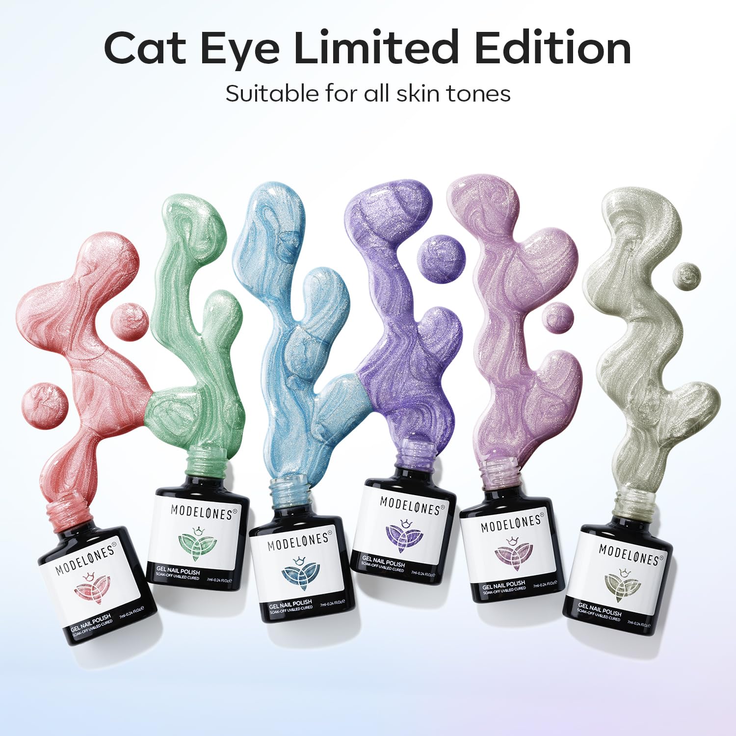 Modelones cat eye gel polish purple bottle with color-shift effect