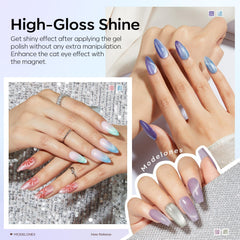 Modelones cat eye gel polish silver bottle with radiant 9D glow