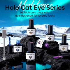 Modelones yellow cat-eye gel swatch for bright nail art.