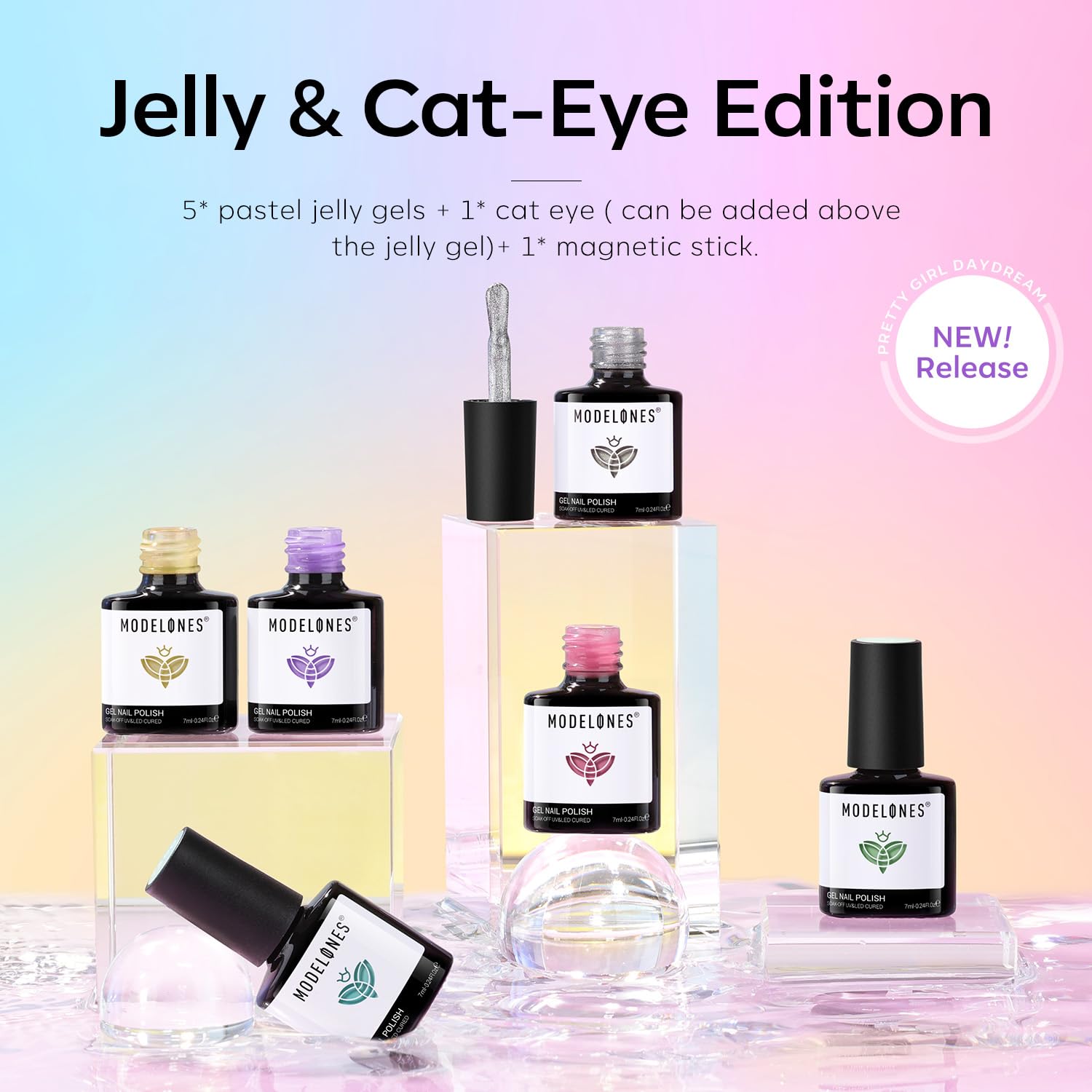 Modelones cat-eye magnetic application demonstrates color depth and glow.