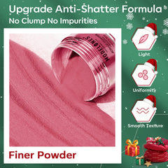 Modelones silver acrylic powder provides subtle shine for Christmas nails.