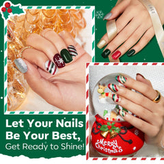 Modelones Christmas Nail Polish Set green color for holiday manicures with fast-dry finish.