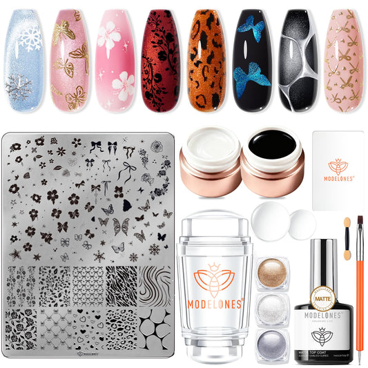 Modelones complete-nail-stamping-kit enables at-home spa-like nail art