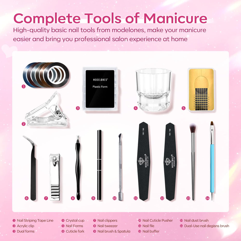 Modelones complete nail tools set for pro-quality at-home manicures.