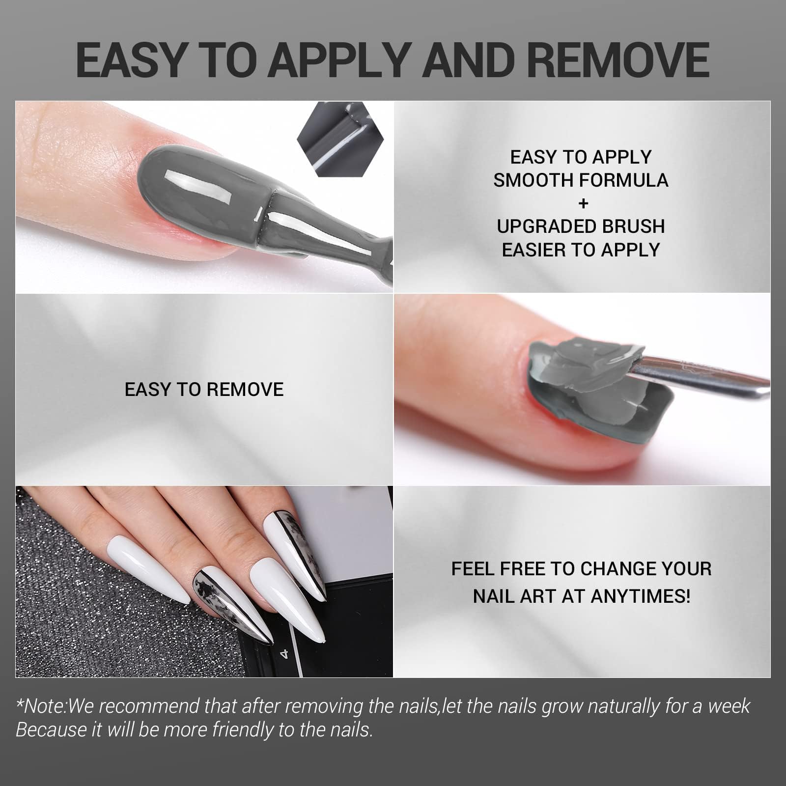 Modelones cruelty-free gel polish info card communicates safety-focused benefits.