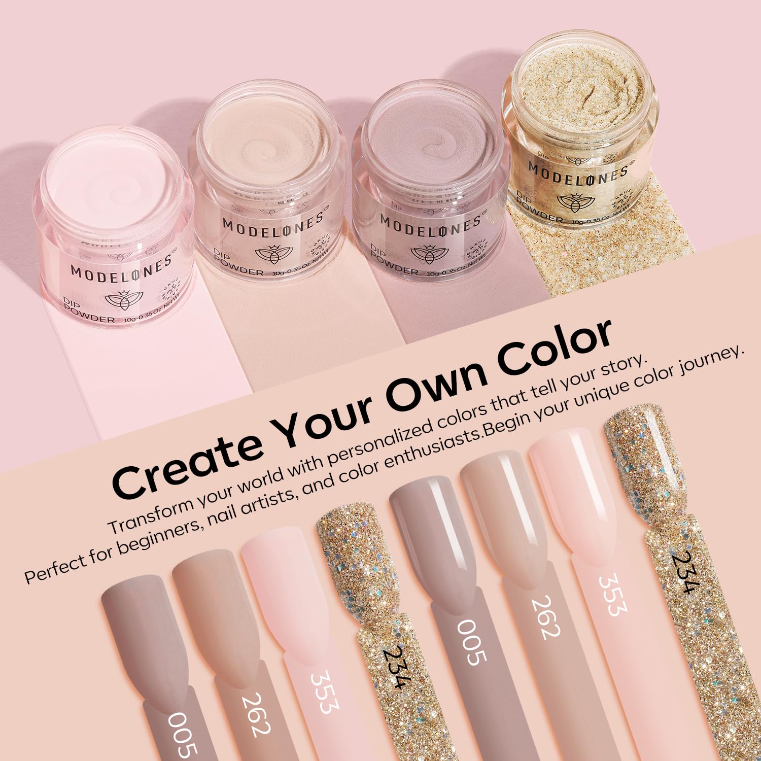 Modelones base coat in set boosts color depth and longevity.