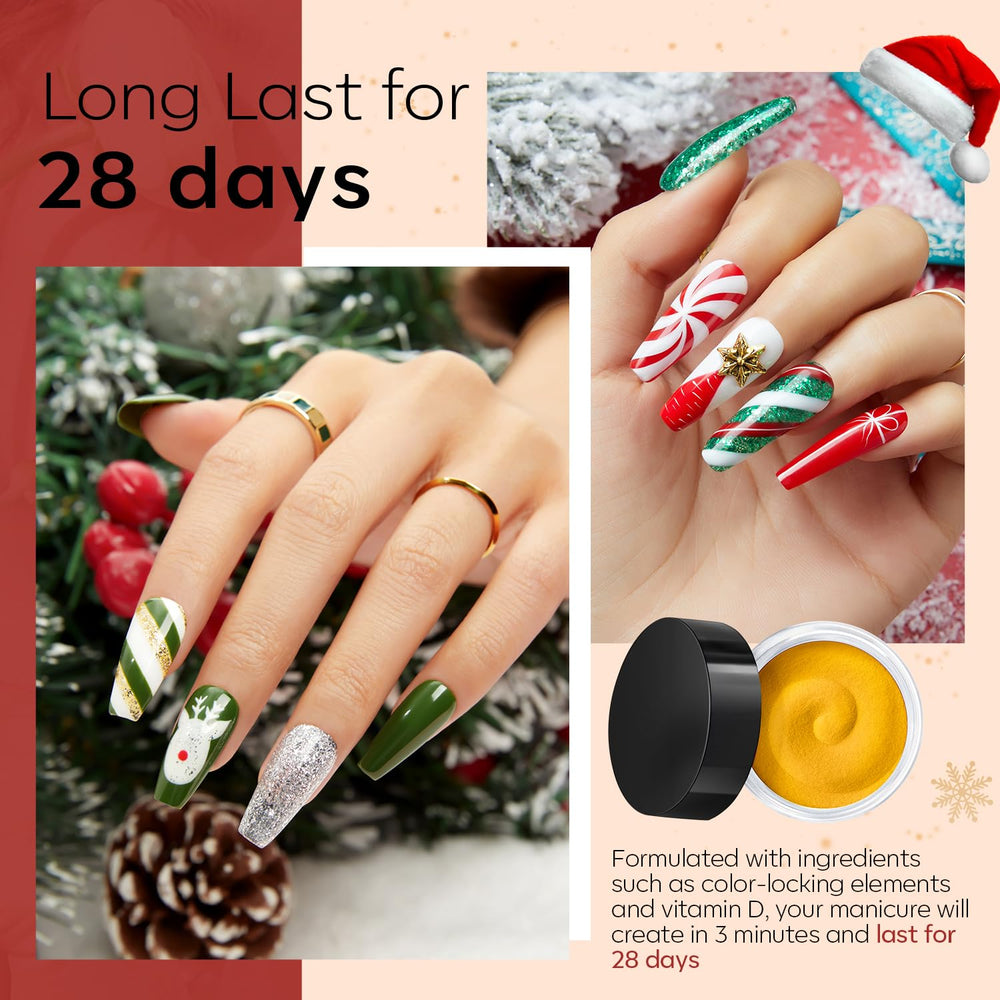 Modelones color swatches show shimmering options for festive nails