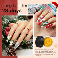 Modelones color swatches show shimmering options for festive nails