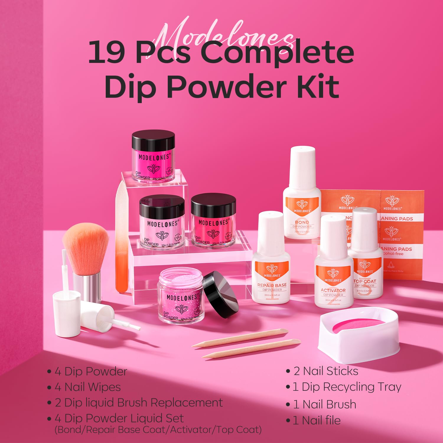 Modelones glitter rose dip powder adds sparkle for special occasions