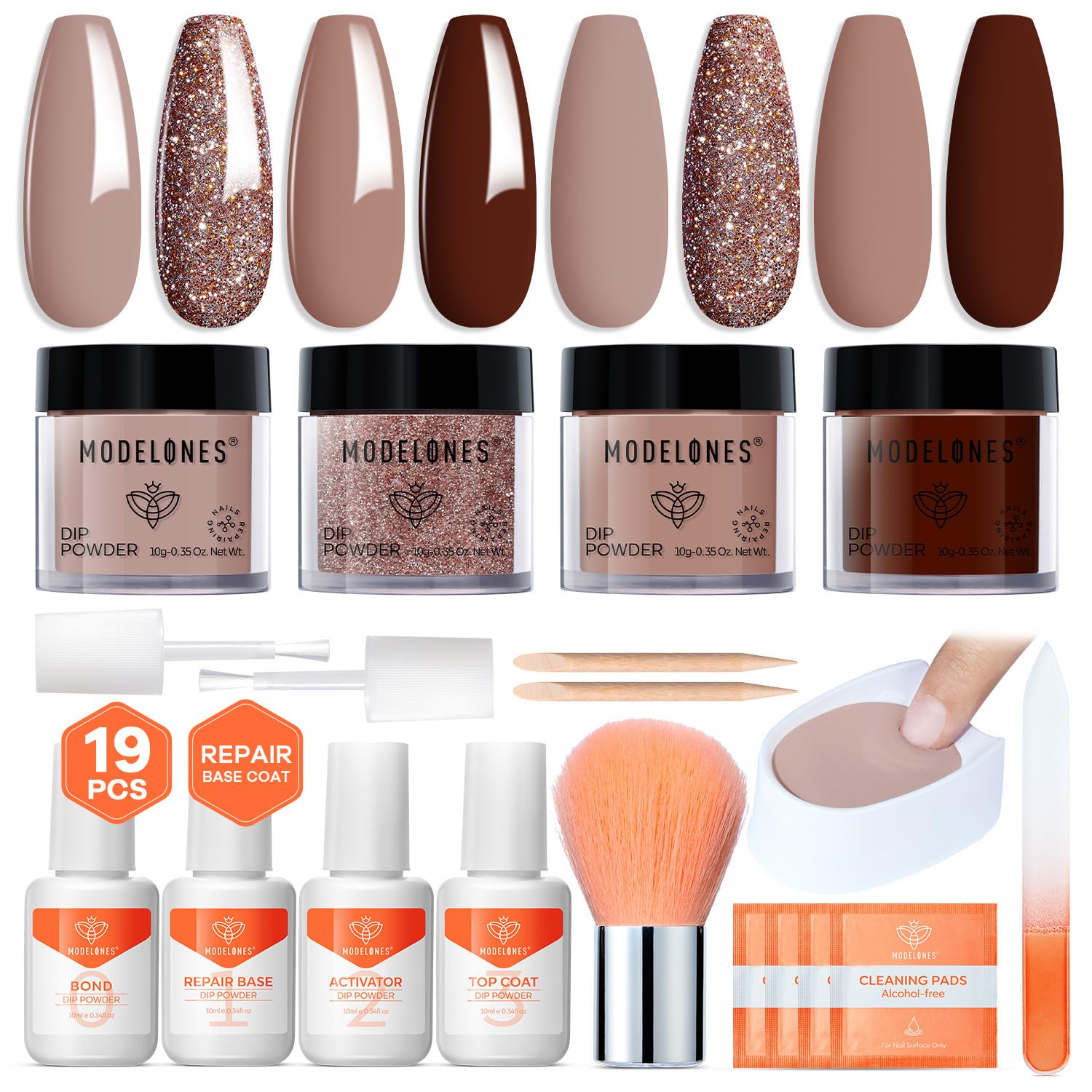 Modelones dip powder kit beige for a smooth, salon-ready manicure at home.