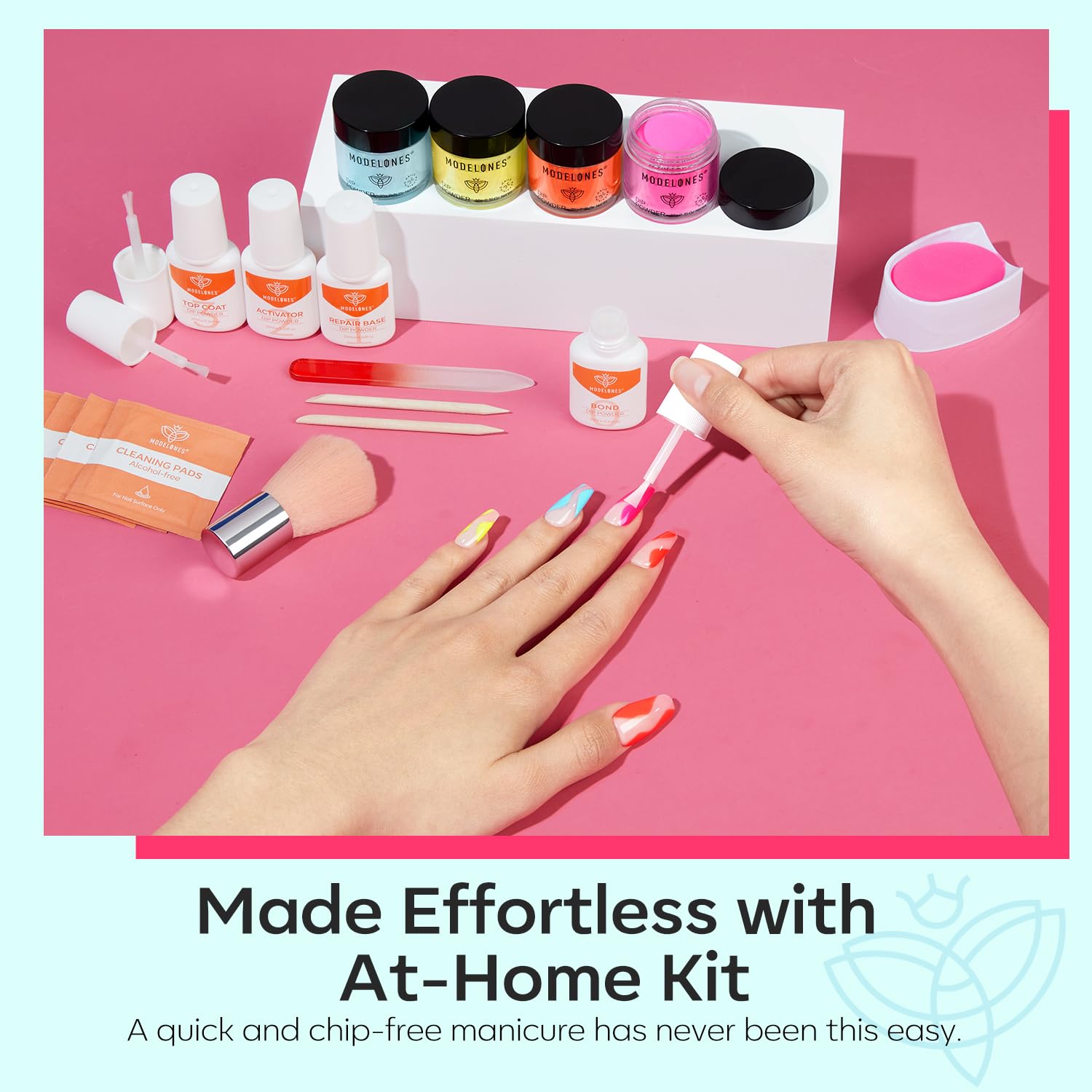 Modelones Dip Powder Kit no lamp needed for easy air-dry results