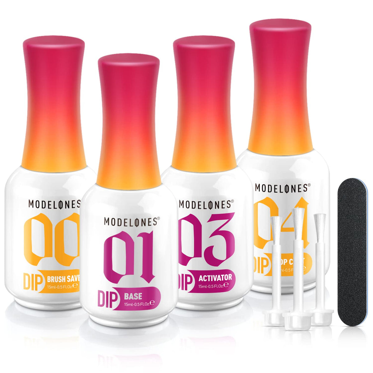 Modelones Dip Powder Liquid Set base coat in action delivering strong adhesion for a smooth manicure