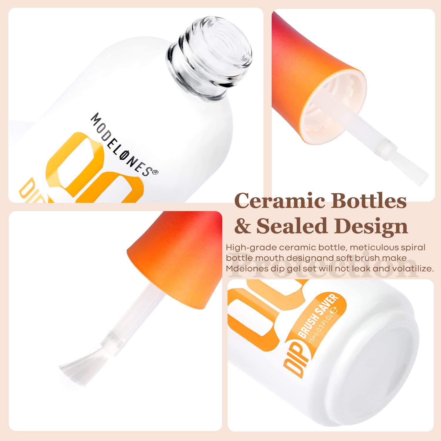 Modelones Dip Powder Liquid Set compatible with dip powders for vibrant color payoff
