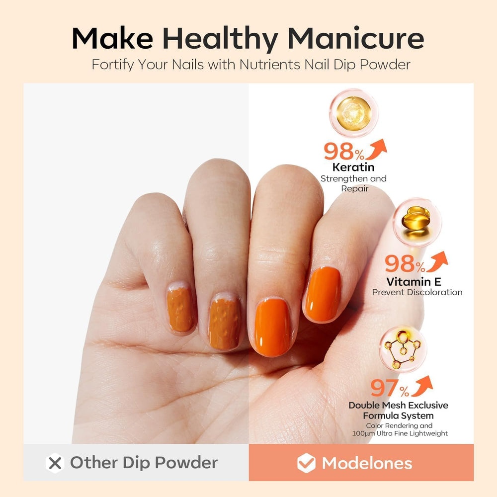 Modelones nail brush enables precise application and cleanup.