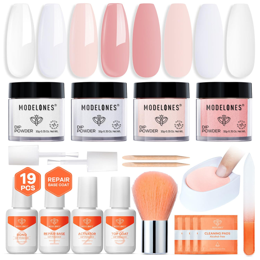 Modelones dip powder nail kit with four colors for versatile at-home nails.