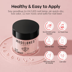 Modelones dip powder on natural nails for salon-style results at home.