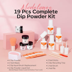 Modelones pink color dip powder for durable manicure.