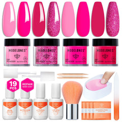Modelones dip powder pink for versatile nail looks and elegance
