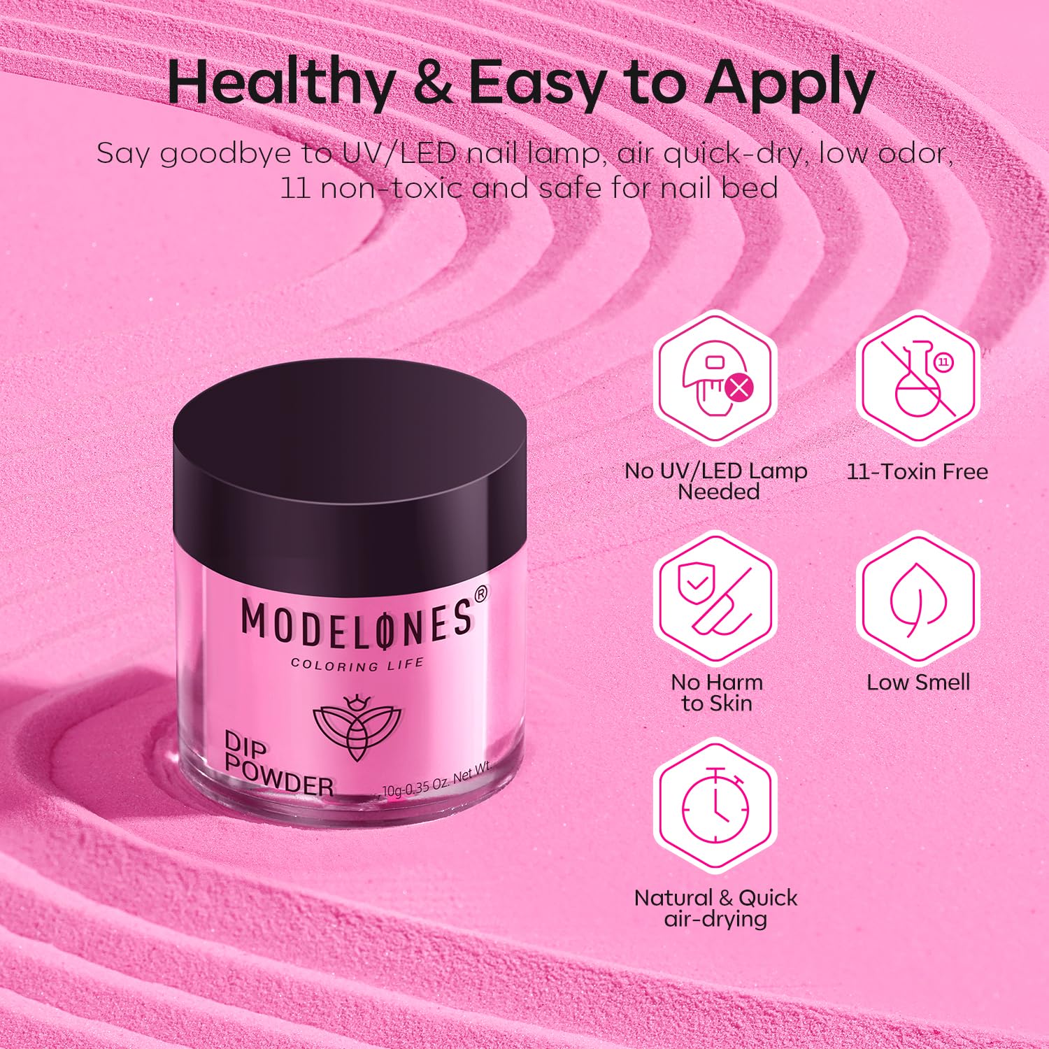 Modelones dip-tools-kit with brushes, file, and wipes for at-home prep