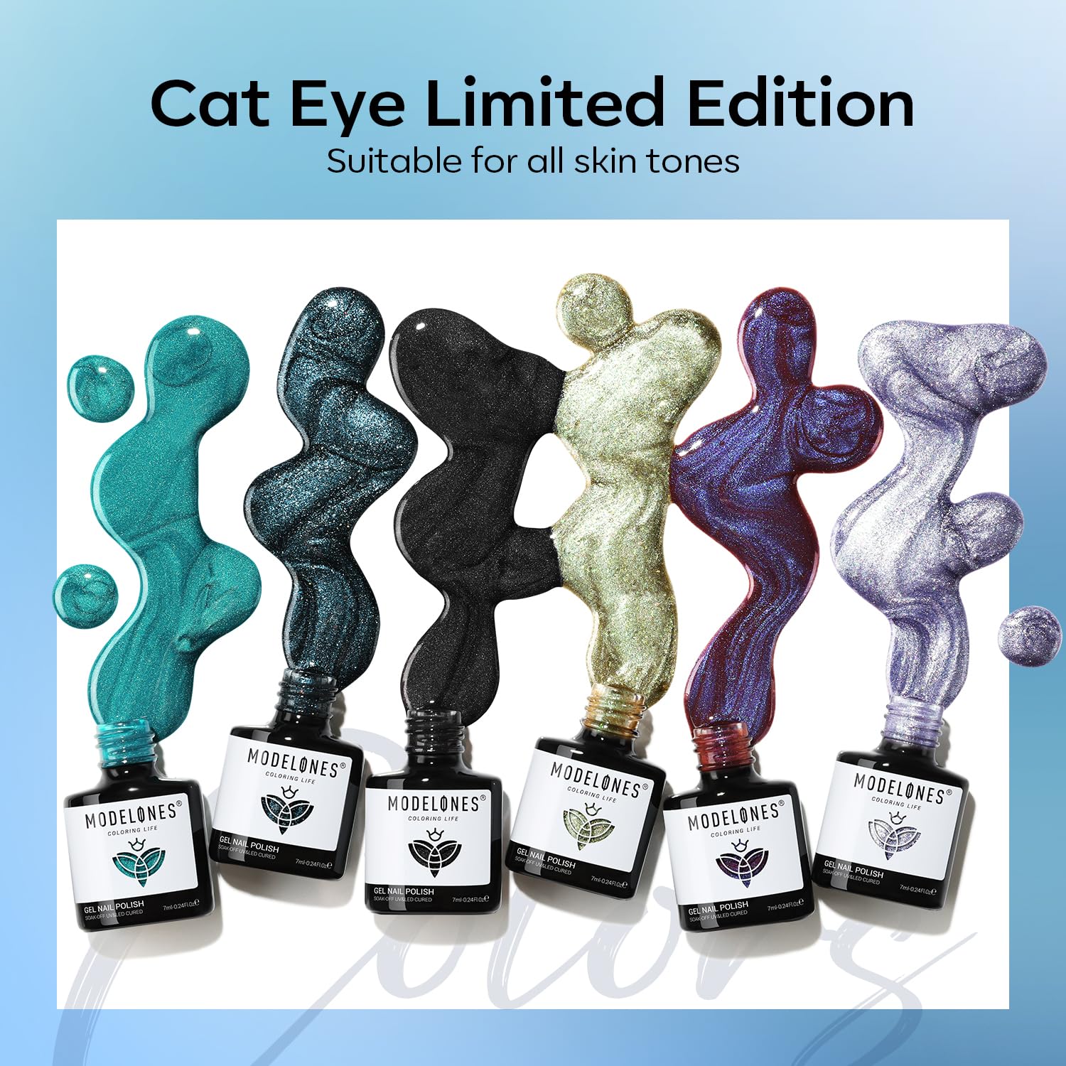 Modelones double-head magnetic stick included for creative cat-eye designs.
