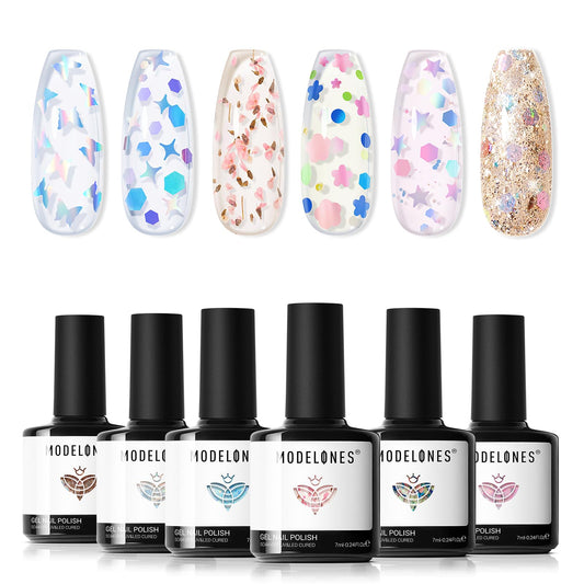 Modelones dried flower glitter polish for delicate, eye-catching nails