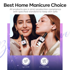 Modelones easy glide brush provides smooth even application on all nails