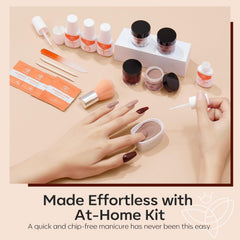 Modelones finished manicure setup showing neat, glossy nails ready to wear.