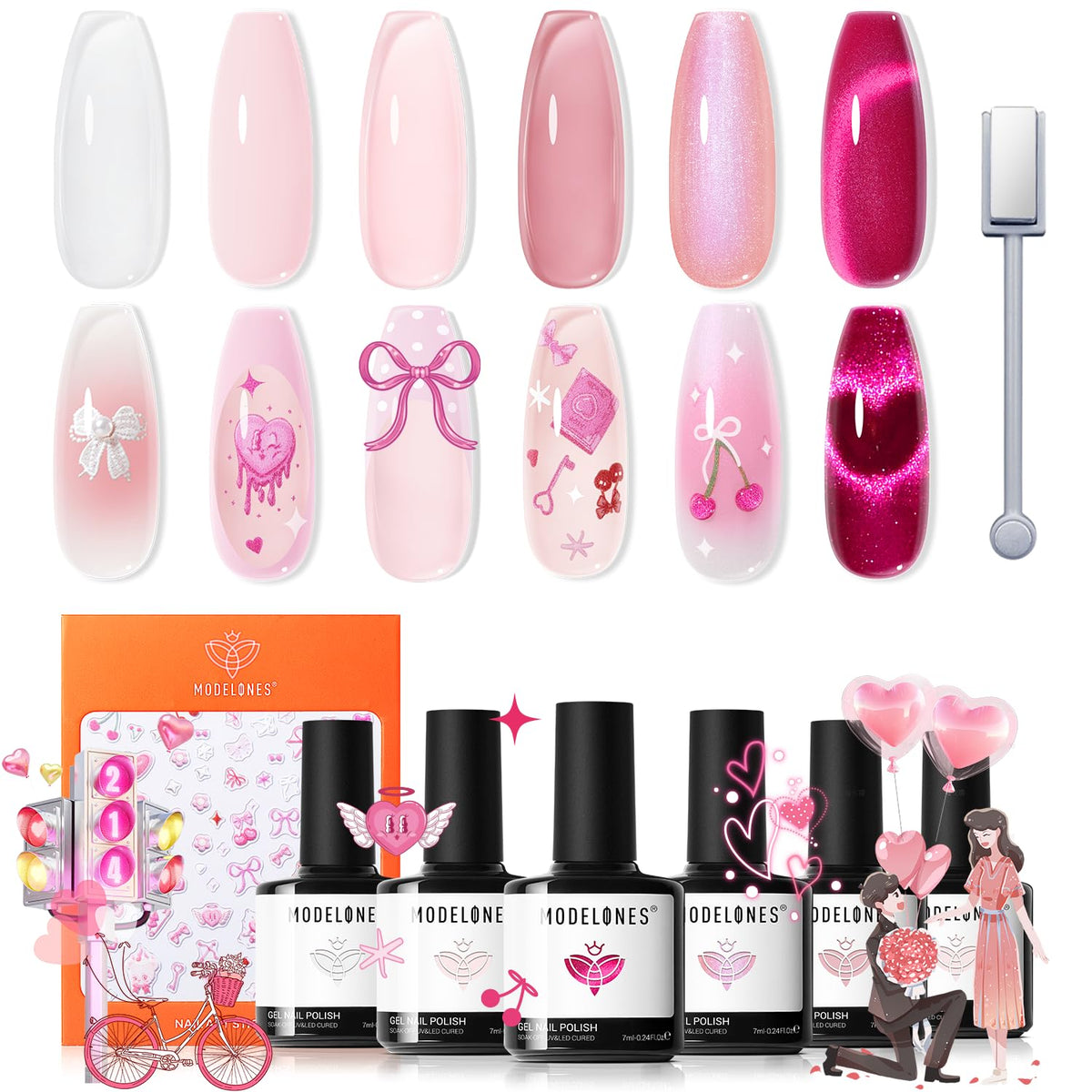 Modelones gel nail polish set jelly base: versatile color base for at‑home manicures.