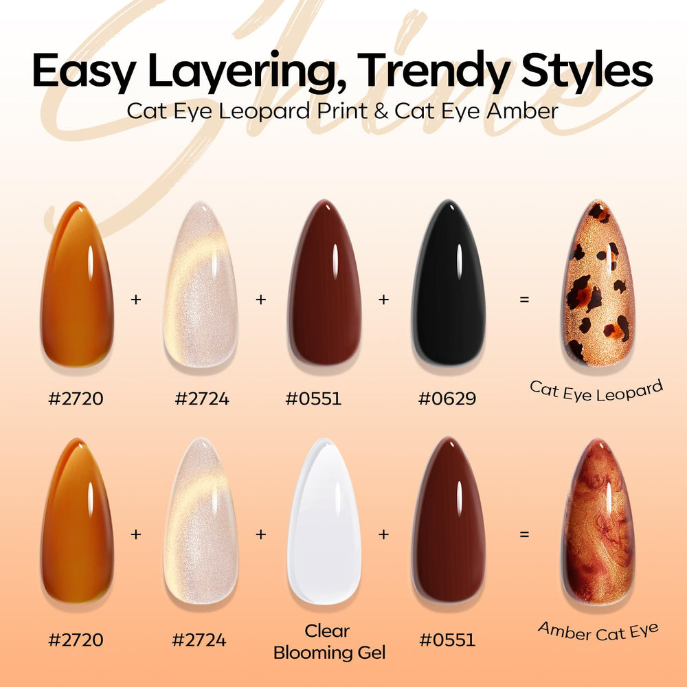 Modelones light gold cat-eye gel adds shimmering depth to manicure