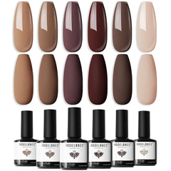 Modelones six-color gel nail polish set for autumn and winter nails.